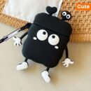 Cute Black Earphone Case For Airpods Pro Wireless Silicone Case