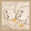 Cute Hugging White Bear for airpods Case, Soft Silicone Protective Cover with Stylish Charms - Ideal Gift for Girls, Boys, Parties, Birthdays, for AirPods 1/2, 3, 4, Pro, Pro 2, Birthday Gift|Playful Design|Soft Silicone Case