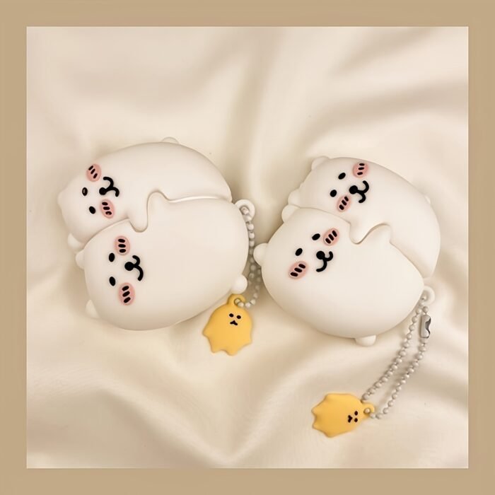 Cute Hugging White Bear for airpods Case, Soft Silicone Protective Cover with Stylish Charms - Ideal Gift for Girls, Boys, Parties, Birthdays, for AirPods 1/2, 3, 4, Pro, Pro 2, Birthday Gift|Playful Design|Soft Silicone Case - Image 5