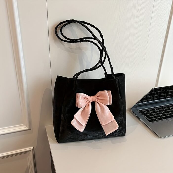 [New Fashionable Bow Bag] 2024 New Fashionable Influencer Student Bow Large Bag | Versatile Women's Crossbody Shoulder Bag - Image 6