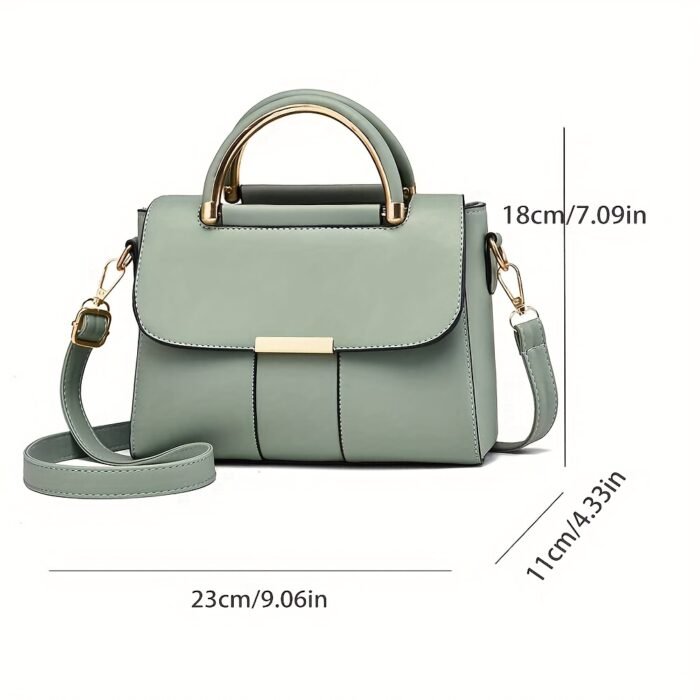 Women's Casual Chic Convertible Shoulder Bag - Premium with Detachable Adjustable Strap, Golden-Tone Accents & Zipper Closure, Solid Color Versatile Handbag for Travel, Shopping, Parties, Ladies Bag, Party Accessory, Goldtone Hardware, Shopping Tote, Minimalist Style, Durable Material, Crossbody Purse, Working Professionals - Image 4