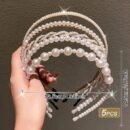5pcs Elegant Faux Pearl Headbands for Women - Chic Plastic Hair Hoops with Imitation Pearls, Perfect for Styling and Accessories, Minimalist Design, Hair Accessories for Wome
