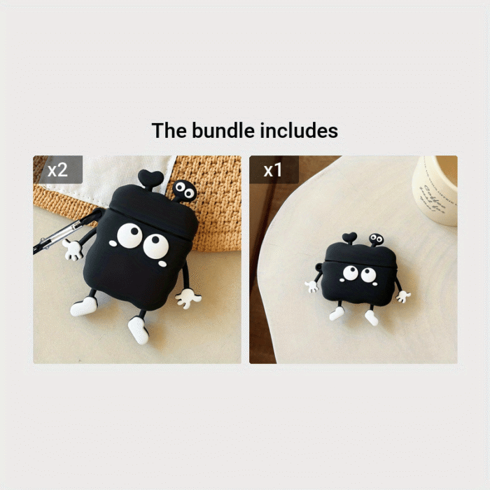 Cute Black Earphone Case For Airpods Pro Wireless Silicone Case - Image 9