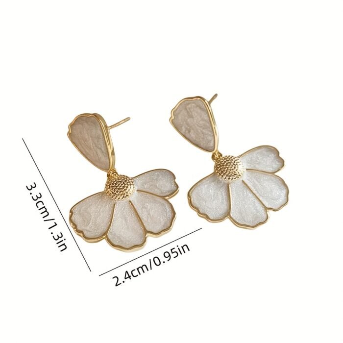[Fashion Earrings] Summer Fashion 5-Petal Flower Stitched Women's Earrings, One Pair | Casual Beach Matching - Image 3