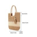 [Everyday Comfort] Large Capacity Woven Straw Tote Bag for Women - Stylish Beach Shoulder Handbag with Tassel Detail, Light Brown & Beige Two-Tone Design, Perfect for Spring and Summer Travel or Casual Outings, Casual Handbag | Chic Straw Tote | Natural Texture, Straw Handbag