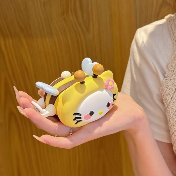 1pc Kitty Cat for AirPods 1/2/Pro/3/Pro2/4 Silicone Protective Case - Cute Bee Design, Soft Cover Earphones Not Included - Image 9