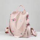 Ethnic-Inspired 3D Floral Embroidery Backpack for Women - Soft Nylon, Casual Style, Utility Pocket, Non, Black, Beige, Blue, Casual Travel Bag|Ethnic Embroidery Bag|Durable Zipper Closure, Backpack
