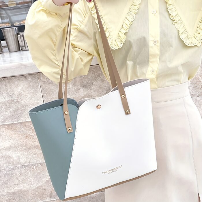 Women's Lightweight Tote Bag - Minimalist Magnetic Closure Large Capacity Shoulder Bag for Office, College, Commute - White, Pink, Black, Everyday Carry, Sleek Handbag, Durable Construction, Spacious Handbag, Working Professionals - Image 11