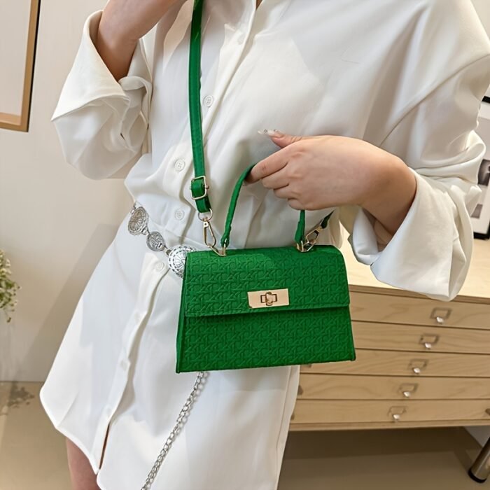 Elegant White Crossbody Bag with Golden-Tone Hardware & Floral Embossed Design - Versatile Women'S Shoulder Bag for Walking, Shopping, Travel, and Parties - Lock Closure, Detachable Strap, Everyday Carry Bag | Elegant Women'S Bag | Glossy Finis - Image 14