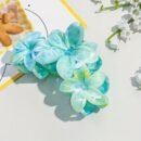 1pc Fashion Marble Pattern Egg Flower Hair Claw - Bohemian Style Plastic Shark Clip for Vacation and Everyday Wear, Floral Hair Accessory|Floral Hair Claw|Marble Pattern Texture
