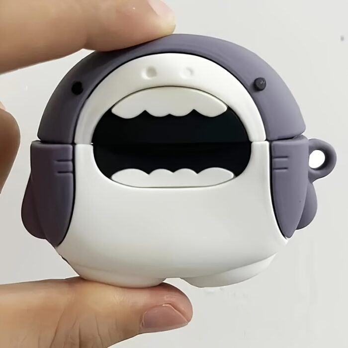 [Cute Shark] 3D cute cartoon shark shape soft silicone wireless earphone case | for Airpods 1/ 2/ 3/ Pro - Image 9
