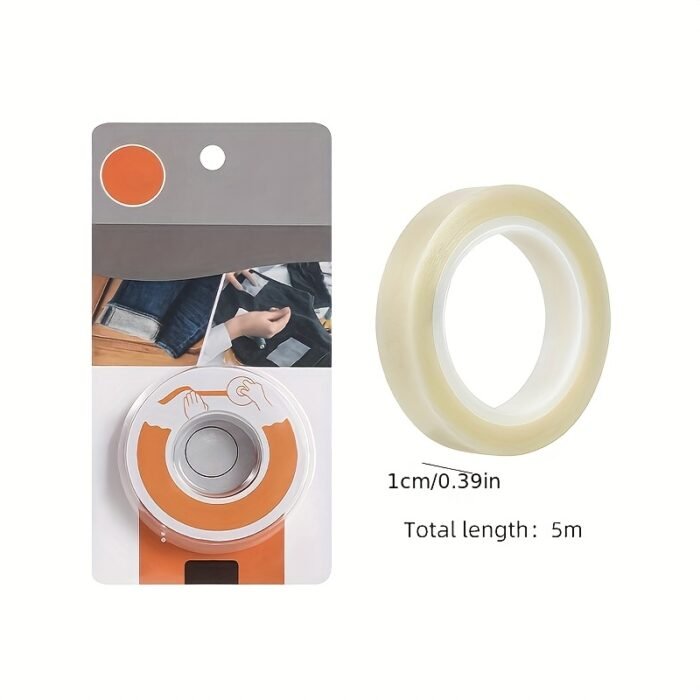 [Adhesive Hem Tape] Double-Sided Adhesive 1 Roll of Convenient Seamless Hem Tape, 196.85 Inches - White, No-Iron for Pants and Clothes Hemming - Image 4
