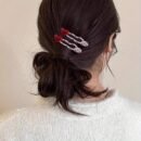 2pcs/4pcs Retro Fashion Heart Polka Dot Hair Clips, Cute Duckbill Clip, Bangs Barrette, High-End Edge Clamps Versatile Accessories for Spring and Summer