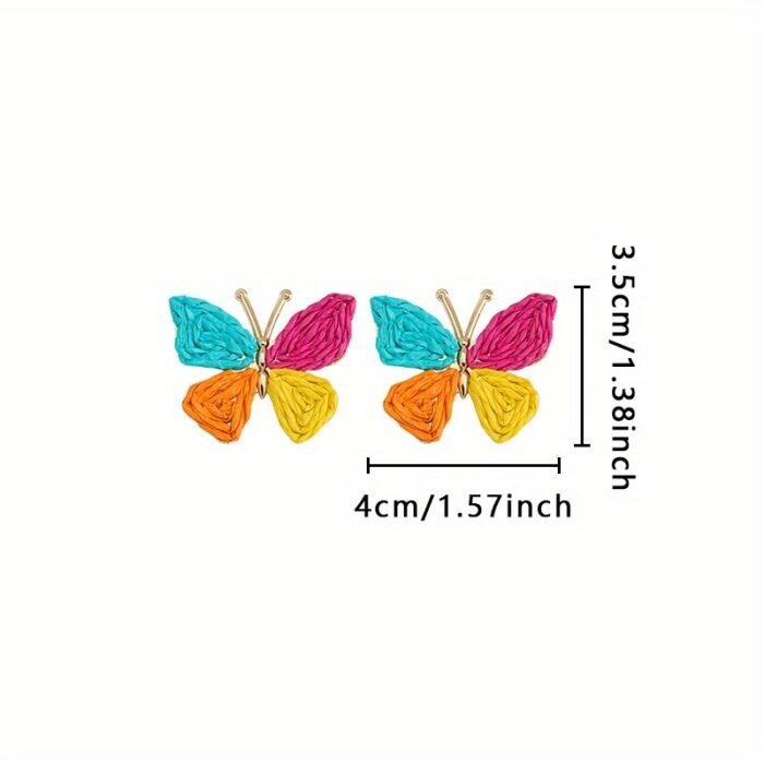 1 Pair Bohemian Colorful Butterfly Earrings for Women, KC Golden-Plated Lightweight Dangle Earrings with Multicolor Gradient Design, Perfect for Daily Wear, Parties, Travel & Gifts for Girlfriend/Mother, Cute Earrings, Party Accessories, Artistic Craftsmanship - Image 6