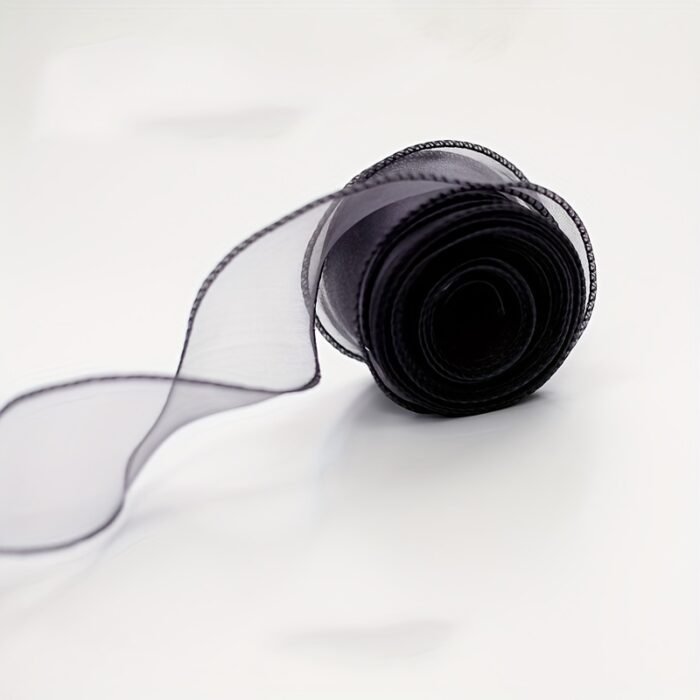 9.14 meter Sheer Chiffon Ribbon - Elegant Organza Satin for Gift Wrapping, Cake Decorating, Bouquets, Wedding Crafts & DIY Projects - Available in Gray, White, Pink, Red, Green, Golden, Black, Festive Decorating | Flowing Texture Ribbon | Organza Satin Ribbon - Image 10