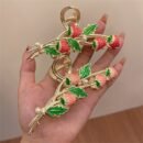 [1pc Strawberry Hair Claw] 1pc Trendy Strawberry Metal Hair Claw, Girl's Ponytail Large Hair Clip Accessories Headwear