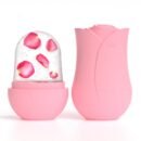 1pc XKMIESS Silicone Ice Roller for Face – 3D Rose Flower Design, Manual Cooling Facial Massager, Oil-Free Skin Care Tool for Refreshing & Soothing Skin, Face Massage Tool | Elegant Design | Silicone Material, Facial Massage Tool