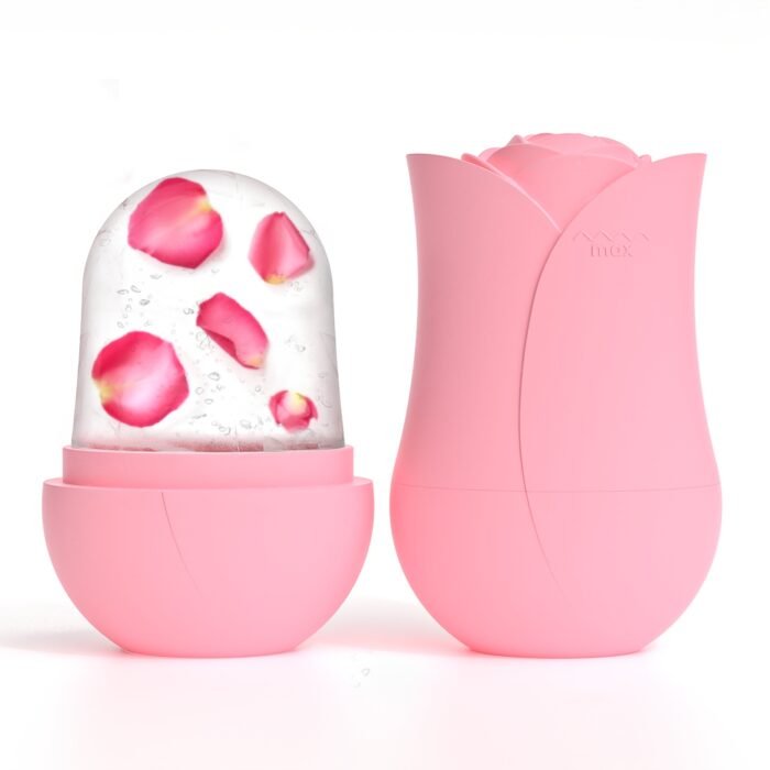 1pc XKMIESS Silicone Ice Roller for Face – 3D Rose Flower Design, Manual Cooling Facial Massager, Oil-Free Skin Care Tool for Refreshing & Soothing Skin, Face Massage Tool | Elegant Design | Silicone Material, Facial Massage Tool - Image 4