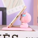 1pc Cute 3D Cartoon Character Phone Stand - PVC, Non-Waterproof, Ideal for Desk & Bedside, Pink Bow Design, Perfect for Mobile Phones, Desk Accessories