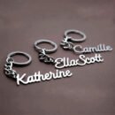 1pc Customized Custom Name Birthday Keychain Personalized Letter Stainless Steel Keychain Ring Men and Women Father's Day Mother's Day Valentine's Day Gift