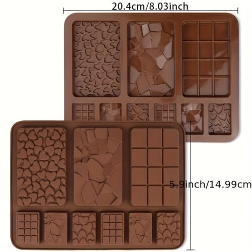 Versatile 9-Cavity Silicone Waffle, Biscuit & Cake Decoration Mold Set - Reusable, Flexible, Non-Stick, and Easy to Clean Molds - Ideal for Home Baking Enthusiasts