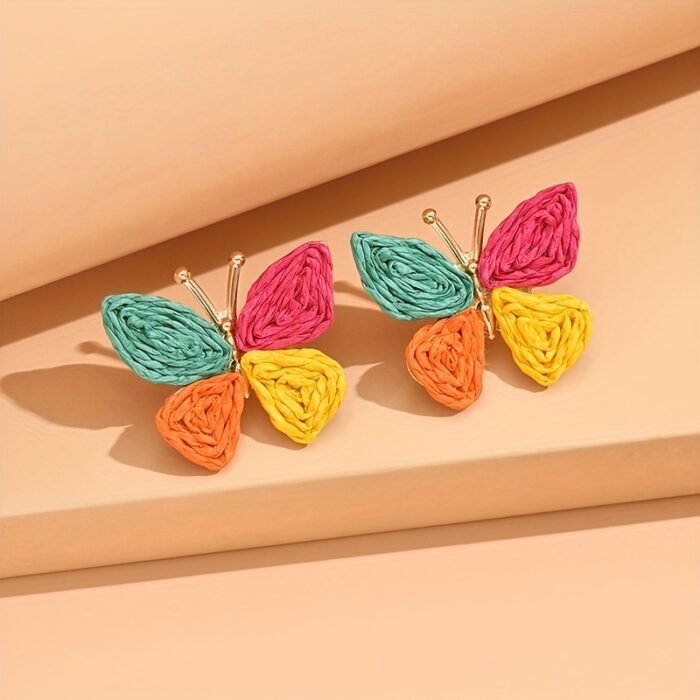 1 Pair Bohemian Colorful Butterfly Earrings for Women, KC Golden-Plated Lightweight Dangle Earrings with Multicolor Gradient Design, Perfect for Daily Wear, Parties, Travel & Gifts for Girlfriend/Mother, Cute Earrings, Party Accessories, Artistic Craftsmanship - Image 9