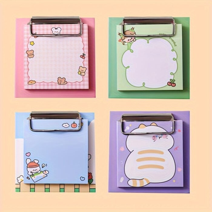 [30 Cute Cartoon Clipboard Notepads] 1pc of 30 Cute Cartoon Clipboard Notepads, Animal Pattern Notepads, Message Papers, Memo Notes, Perfect for School, Office and Home Use - Image 3