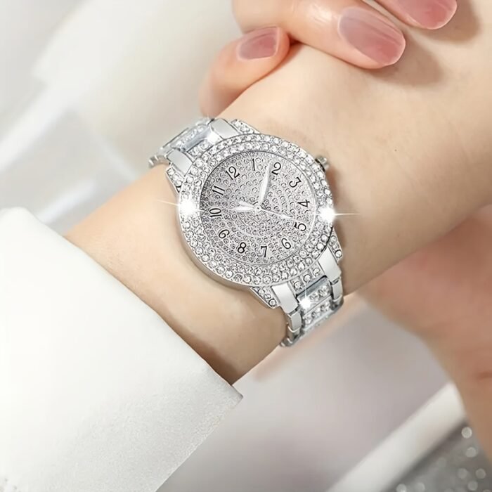 [Single-piece Luxurious Quartz Watch] Luxurious Single-piece Ladies' Fashion Quartz Watch With A Golden Dial And Golden Hands, Perfect For Eid And Mother's Day Gifts. - Image 3