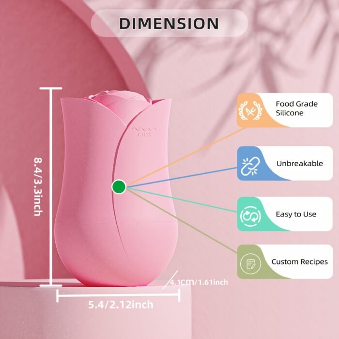 1pc XKMIESS Silicone Ice Roller for Face – 3D Rose Flower Design, Manual Cooling Facial Massager, Oil-Free Skin Care Tool for Refreshing & Soothing Skin, Face Massage Tool | Elegant Design | Silicone Material, Facial Massage Tool - Image 3