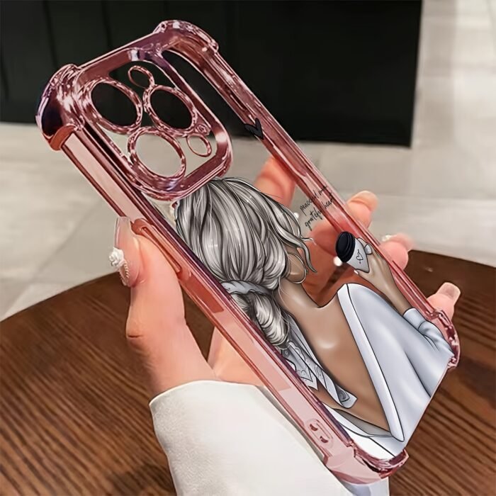 Urban Women'S Coffee Phone Case Compatible with for iphone 16, 15, 14, 13, 12, 11 Pro Max, X, XR, XS Max, 8, And 21 Plus, Featuring a Transparent Soft Back for Drop