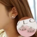 [New Flower Hanging Earrings Studs] Daisy New Korean Fashion Earrings Flower Back Hanging Studs