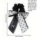 1pc Elegant Korean Style Bow Hair Tie - Sweet Spring/Summer Hair Accessory for Girls, Versatile Princess Hairband with Pink & Green Floral Design, Secure Hold Elastic Hair Ties, Daily Use Hair Accessories, Bowknot Hair Tie, Soft Texture Tie