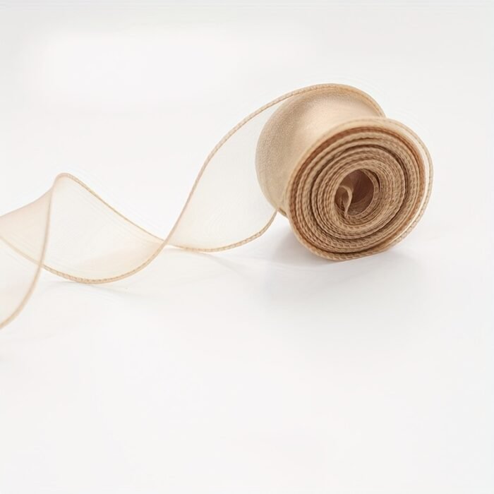 9.14 meter Sheer Chiffon Ribbon - Elegant Organza Satin for Gift Wrapping, Cake Decorating, Bouquets, Wedding Crafts & DIY Projects - Available in Gray, White, Pink, Red, Green, Golden, Black, Festive Decorating | Flowing Texture Ribbon | Organza Satin Ribbon - Image 17