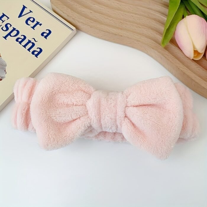 Ladies' Facial Headband Multiple Options - 1pc Towel Cloth Headband 2pcs Set Wristband, for Washing Face, Skincare, Makeup, Bowknot Spa Hairband, Preventing Liquid Overflowing from Arms - Image 12