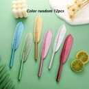 6pcs Multicolor Feather Ballpoint Pens, Fine Point PVC Writing Pens with Metallic Accents for Office & School Use (Assorted Colors)