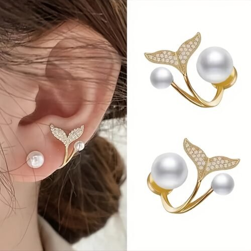 Yi Fish Tail Stud Earrings Everyday Versatile Jewelry