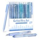 Pastel Gel Ink 0.5mm Fine Point Retractable Four Candies 12Pack Pen Set, 11 Pack Black Ink Pens with 1Pack Highlighter for Writing, Cute Note Taking Pens for School Office