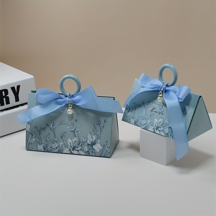20pc Small And Large Multi-colored Hot Stamping Paper Gift Boxes, European-style Triangular Pearl Floral Hand-held Candy Boxes, Muffins, Candles, Jewelry Gift Packaging Boxes For Mother's Day, Weddings, Birthdays, Anniversaries, And Holiday Parties. - Image 3