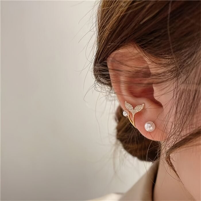 Yi Fish Tail Stud Earrings Everyday Versatile Jewelry - Image 7