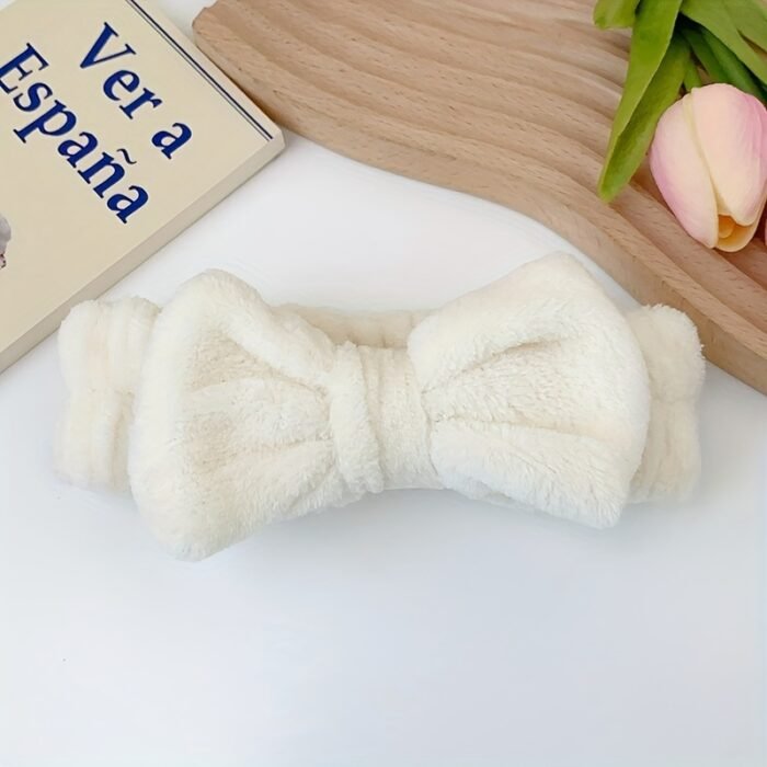 Ladies' Facial Headband Multiple Options - 1pc Towel Cloth Headband 2pcs Set Wristband, for Washing Face, Skincare, Makeup, Bowknot Spa Hairband, Preventing Liquid Overflowing from Arms - Image 3