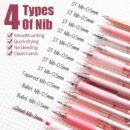 Pastel Gel Ink 0.5mm Fine Point Retractable Four Candies 12Pack Pen Set, 11 Pack Black Ink Pens with 1Pack Highlighter for Writing, Cute Note Taking Pens for School Office