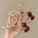 1/2pcs Women's Fashionable Cherry Large Claw Hair Grips Shark Clip
