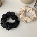 Women’s Soft Satin Hair Scrunchies - Elastic Ponytail Holders in Black, Brown, Beige & Cream, Simple Style Versatile Hair Accessories for Everyday Use, Stylish Ponytail Holders | Minimalist Hair Ties | Satin Fabric Scrunchies, Scrunchies for Hair