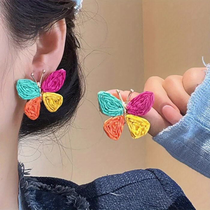 1 Pair Bohemian Colorful Butterfly Earrings for Women, KC Golden-Plated Lightweight Dangle Earrings with Multicolor Gradient Design, Perfect for Daily Wear, Parties, Travel & Gifts for Girlfriend/Mother, Cute Earrings, Party Accessories, Artistic Craftsmanship - Image 10