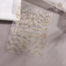 2pcs Golden Glitter Leaf Design Nail Stickers, Self-Adhesive Willow Leaf Pattern for DIY Salon, Women and 'S Nail Art Supplies LS-J