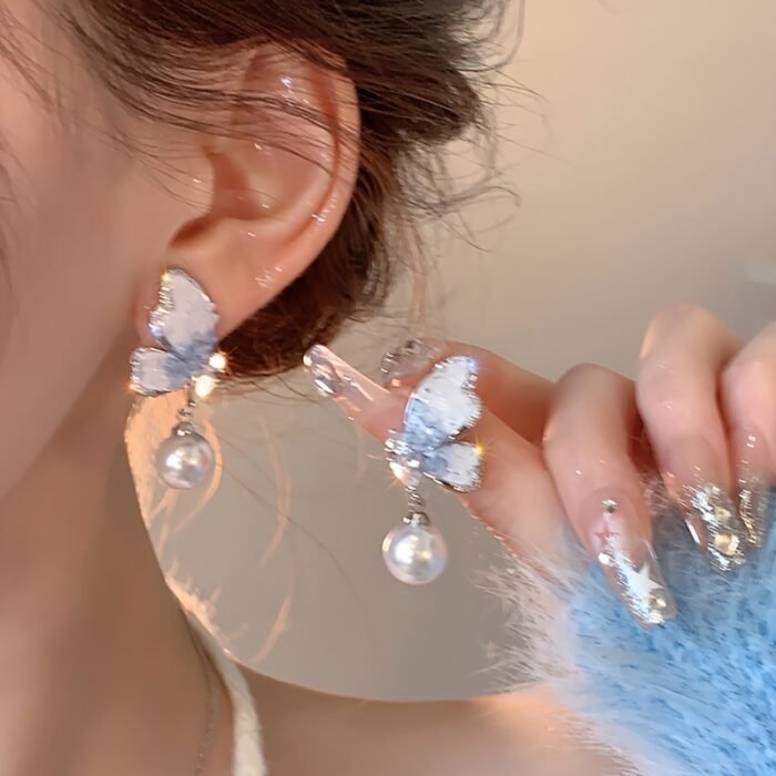 Elegant Butterfly Earrings for Women - Small, Crowd-Standing Ear Ornaments - Image 3