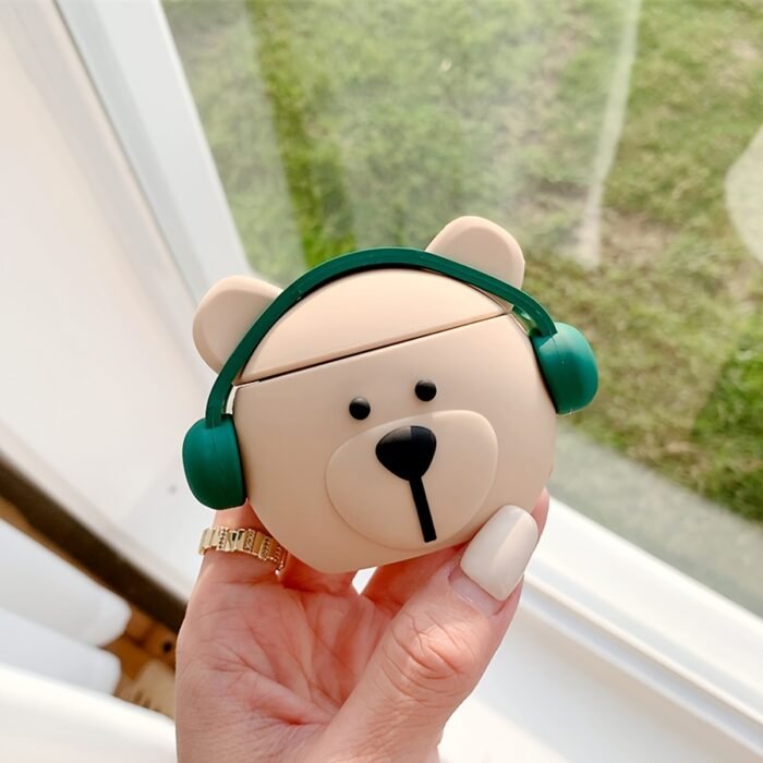 Three-dimensional Cartoon Music Bear Shaped Headphone Case Protective Shell Wireless Headphone Case Suitable for AirPods1/2/3/Pro 2nd Generation - Image 7