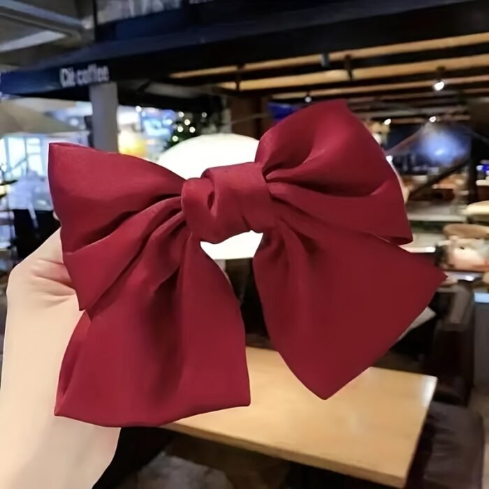 1pc fabric bow hairpin, women solid color bow hair accessories, multiple colors available, suitable for daily travel, party, gathering, date, suitable for all hair types, ideal for gifts - Image 7