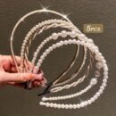 5pcs Elegant Faux Pearl Headbands for Women - Chic Plastic Hair Hoops with Imitation Pearls, Perfect for Styling and Accessories, Minimalist Design, Hair Accessories for Wome