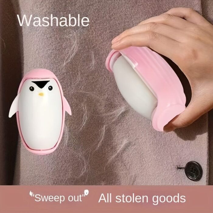 Cute Penguin Lint Roller - Portable, Washable Fabric Debris Remover for Clothes & Home, Easy to Use, No Electricity Needed, Home Cleaning Essentials | Playful Design | Easy Grip Handle, Lint Roller for Clothes